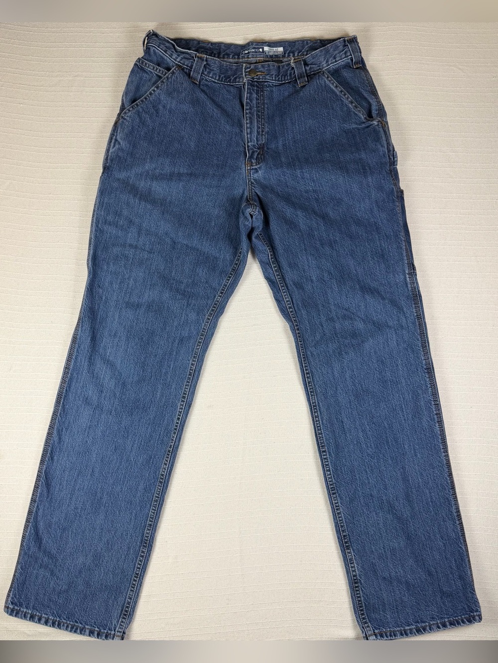 Carhartt Loose Fit Carpenter Jeans Size 34x32 Blue Denim Work Pants